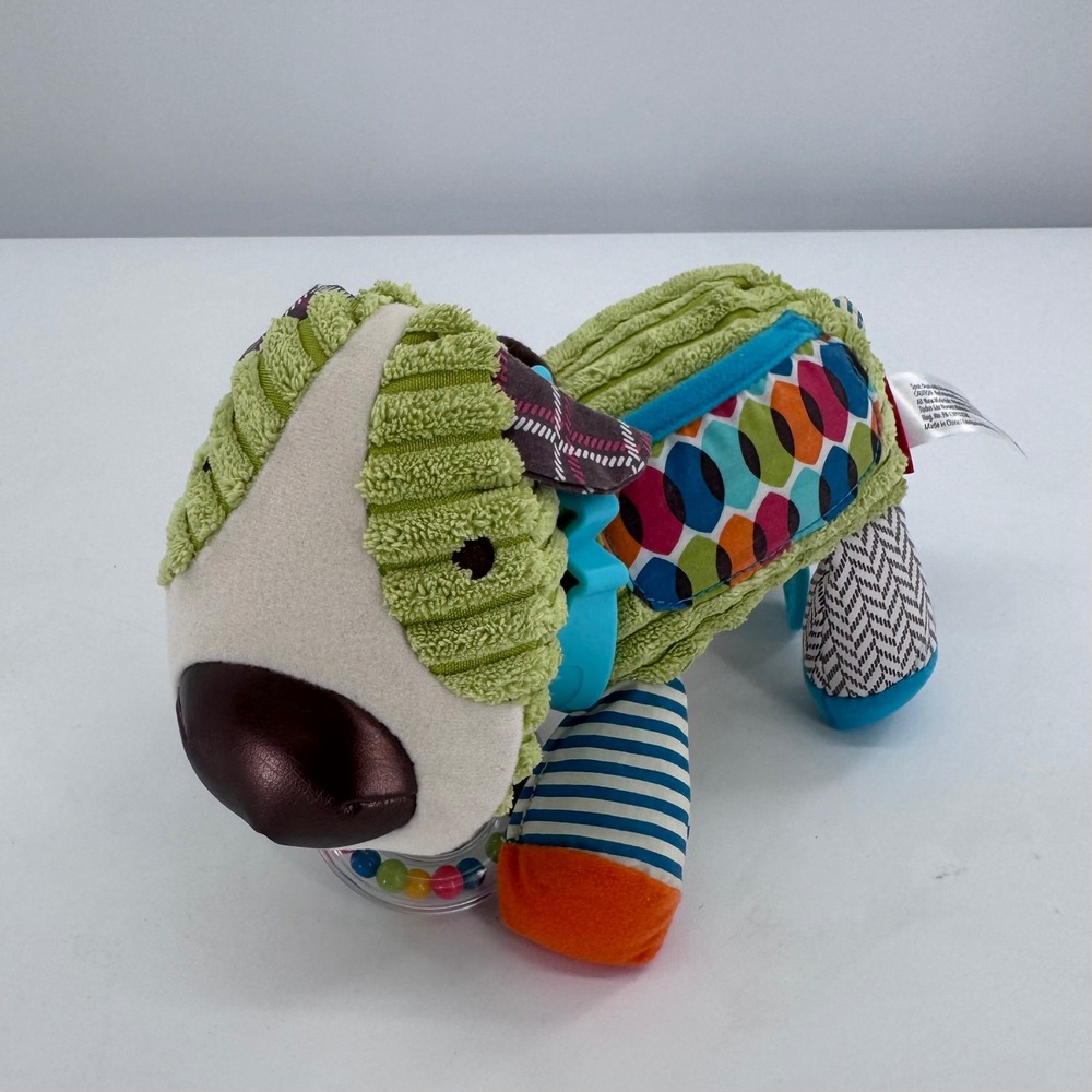 Skip Hop Bandana Buddies Puppy Activity Toy Kids Green Rattle Teether Toy‎